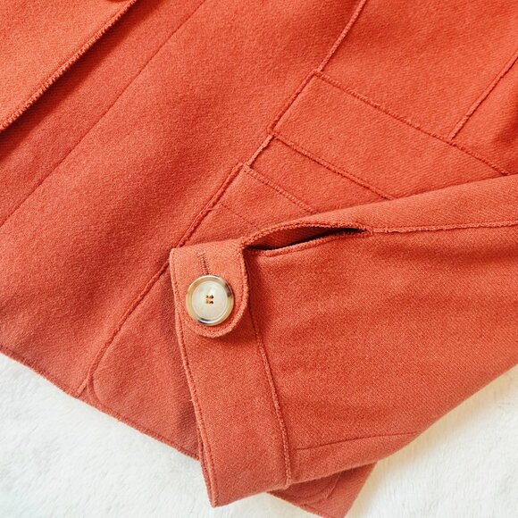 Akris Punto Women's Jacket Blazer Wool Angora Orange Size 14 - Picture 3 of 7